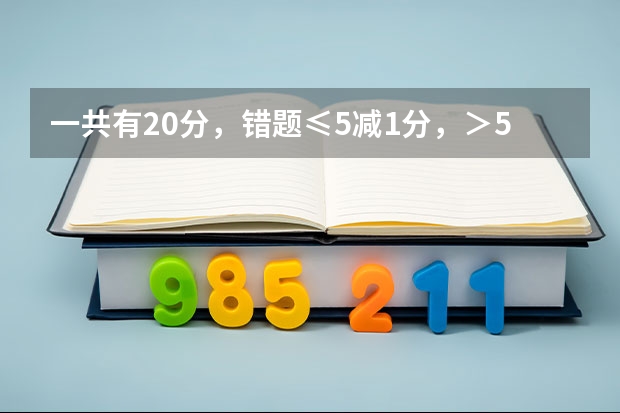 一共有20分，错题≤5减1分，＞5减2分，excel中怎么设置公式？