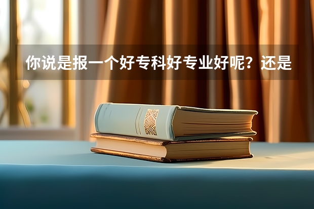 你说是报一个好专科好专业好呢？还是报一个补录学校不好的专业好呢？