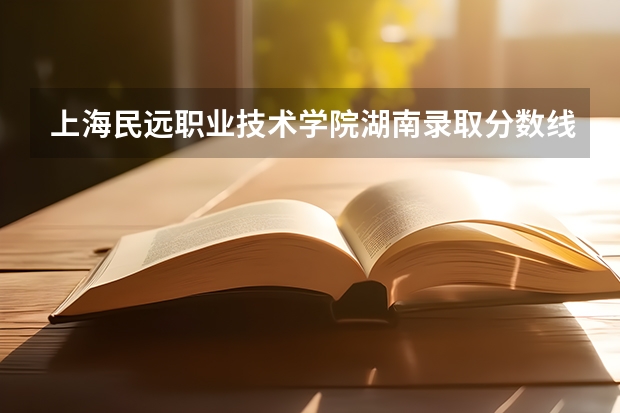 上海民远职业技术学院湖南录取分数线 上海民远职业技术学院湖南招生人数多少