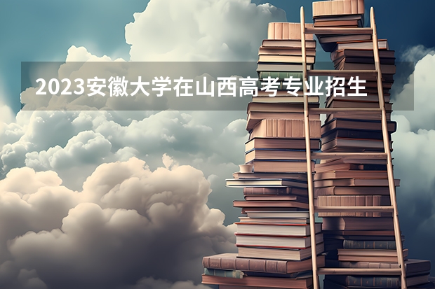 2023安徽大学在山西高考专业招生计划人数